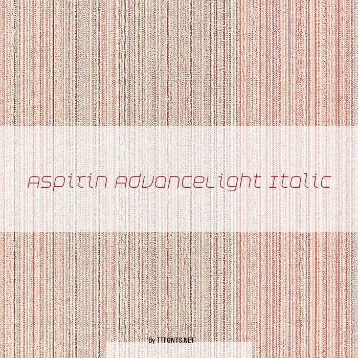 Aspirin AdvanceLight Italic example