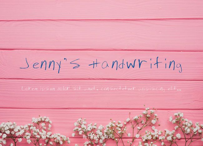 Jenny's Handwriting example