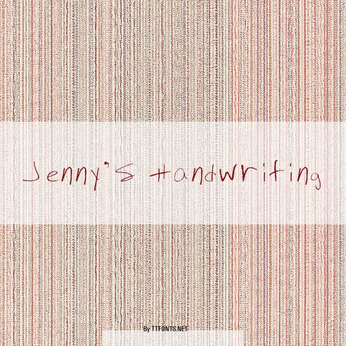 Jenny's Handwriting example