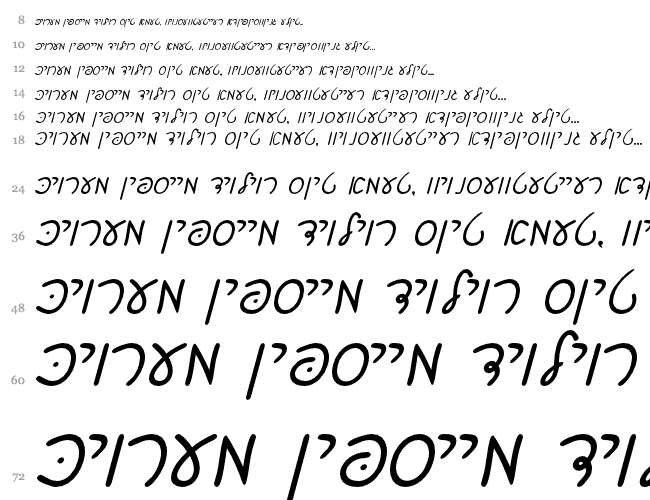 Ain Yiddishe Font-Cursiv Waterfall 