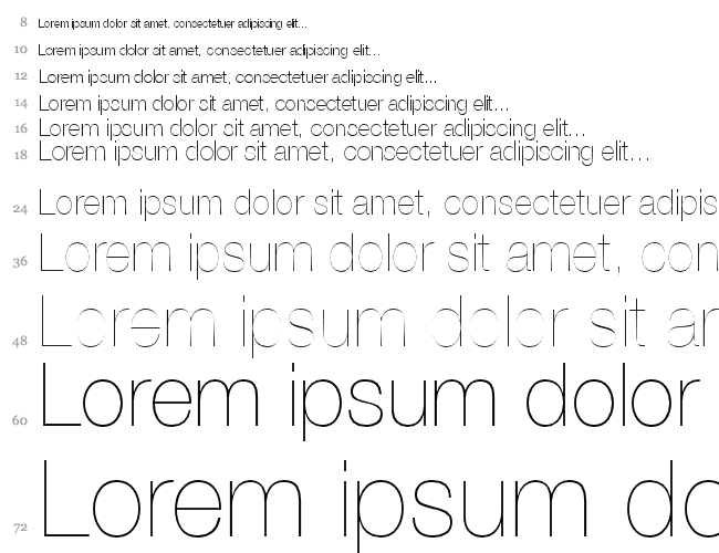 Helvetica 25 UltraLight Cascada 