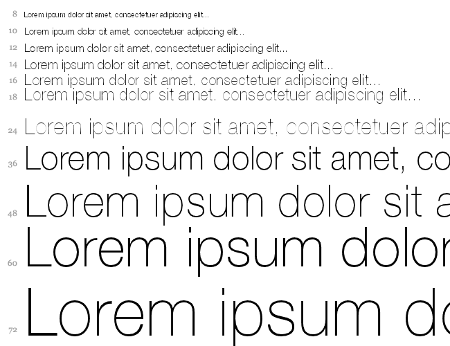 Helvetica 35 Thin Wasserfall 