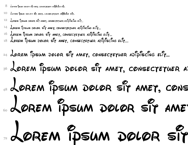 Walt Disney Script Regular truetype font