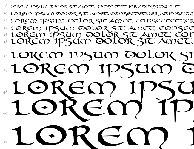 PR Uncial Alt Caps Extended Waterfall 