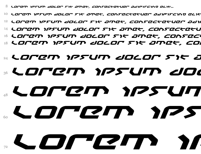 Yahren Expanded Italic Waterfall 