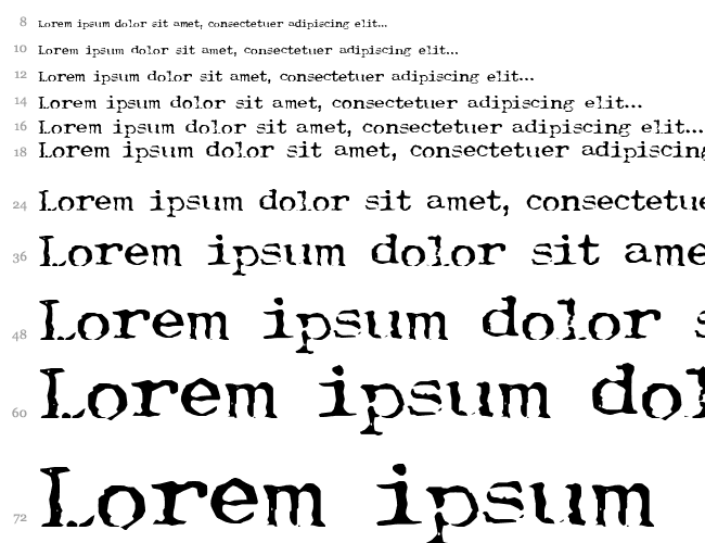 Typewriter-Font (Royal 200) Cascata 