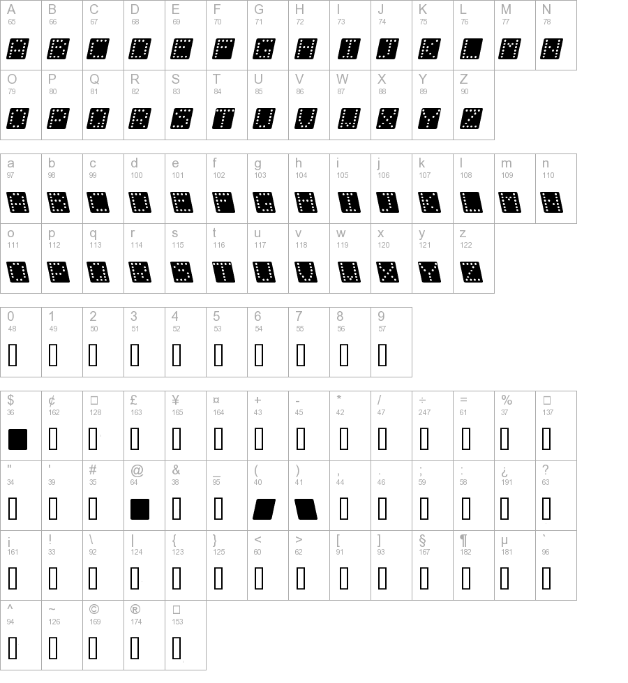 Domino square kursiv