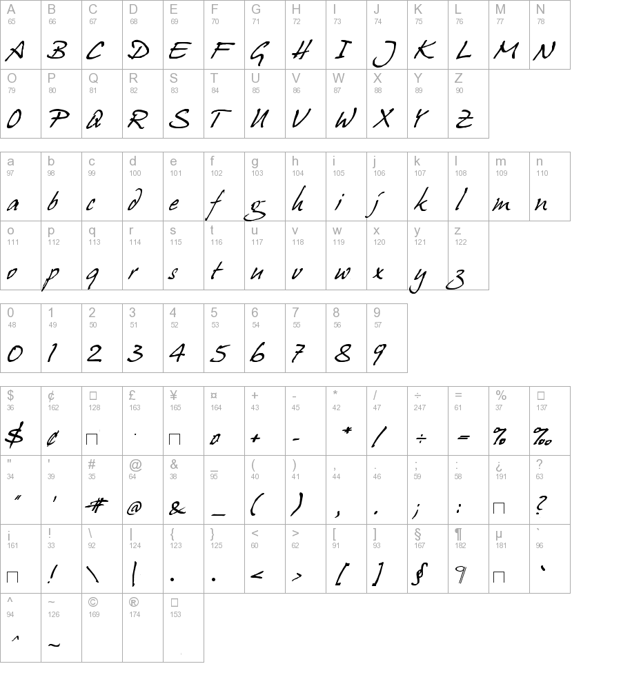HansHand Italic truetype font