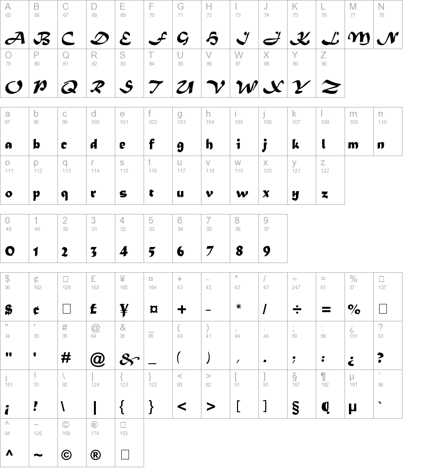 Matura MT Script Capitals Regular truetype font