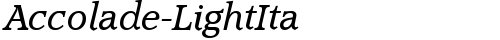 Accolade-LightIta Regular free truetype font