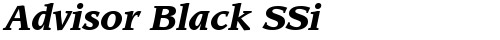 Advisor Black SSi Bold Italic free truetype font