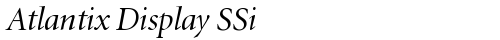 Atlantix Display SSi Italic free truetype font