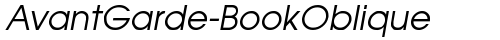 AvantGarde-BookOblique Regular TrueType-Schriftart