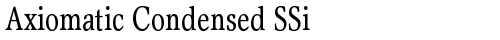 Axiomatic Condensed SSi Condensed TrueType-Schriftart