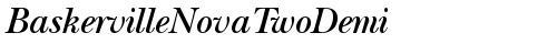 BaskervilleNovaTwoDemi Italic free truetype font