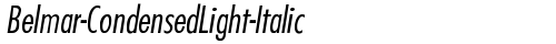 Belmar-CondensedLight-Italic Regular free truetype font