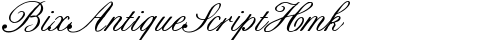 BixAntiqueScriptHmk Regular free truetype font