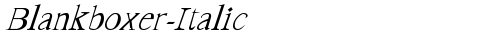 Blankboxer-Italic Regular free truetype font