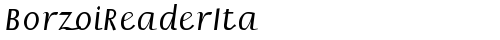 BorzoiReaderIta Regular truetype font