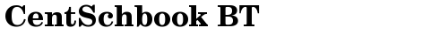 CentSchbook BT Bold truetype font