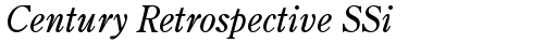 Century Retrospective SSi Italic free truetype font