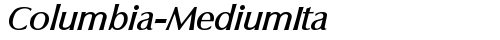 Columbia-MediumIta Regular free truetype font