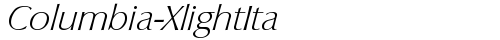 Columbia-XlightIta Regular free truetype font