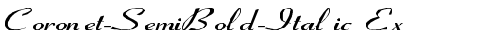 Coronet-SemiBold-Italic Ex Regular free truetype font