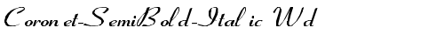 Coronet-SemiBold-Italic Wd Regular free truetype font