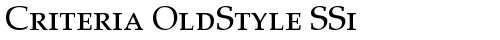 Criteria OldStyle SSi Caps font TrueType
