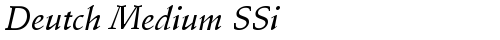 Deutch Medium SSi Italic free truetype font