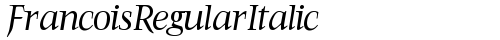 FrancoisRegularItalic Regular TrueType-Schriftart