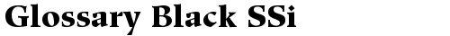 Glossary Black SSi Bold free truetype font