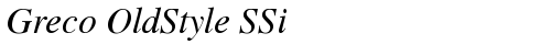 Greco OldStyle SSi Italic free truetype font