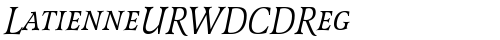 LatienneURWDCDReg Italic truetype font