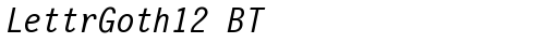 LettrGoth12 BT Italic free truetype font
