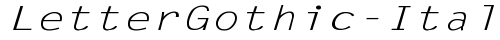 LetterGothic-Italic Ex Regular free truetype font