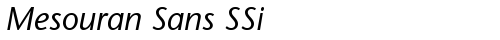 Mesouran Sans SSi Italic free truetype font