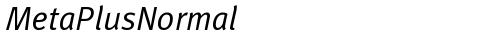 MetaPlusNormal Italic TrueType-Schriftart