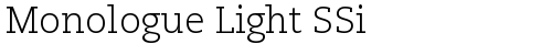 Monologue Light SSi Light font TrueType