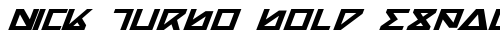 Nick Turbo Bold Expanded Italic Bold free truetype font