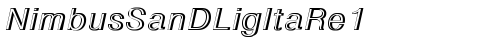 NimbusSanDLigItaRe1 Regular free truetype font