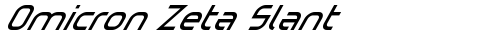 Omicron Zeta Slant Regular free truetype font