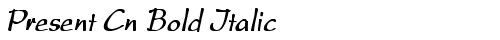 Present Cn Bold Italic Bold Italic free truetype font