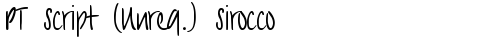 PT Script (Unreg.) Sirocco Regular free truetype font