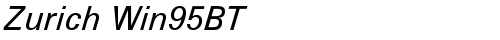 Zurich Win95BT Italic free truetype font