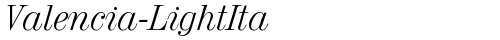 Valencia-LightIta Regular TrueType-Schriftart