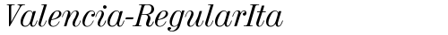Valencia-RegularIta Regular truetype font