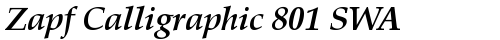 Zapf Calligraphic 801 SWA Bold Italic free truetype font