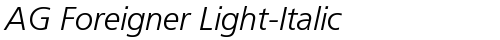 AG Foreigner Light-Italic Medium Truetype-Schriftart kostenlos